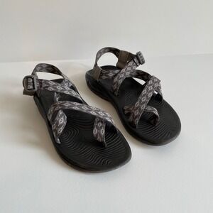 Chaco Women's JCH109182 Sandals Size US 10 Gray/White Strappy‎ Toe Loop